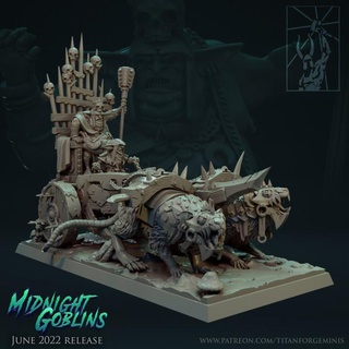 midnight goblins gobo king war chariot titan forge miniatures battle fantasy leader warhammer rat champion warlord warboss warbos scythed 3d print model - Mito3D