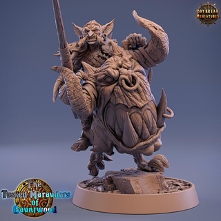 krimli smite head runner - tusked marauders gauntwood daybreak miniatures Tabletop Characters & Creatures Fantasy Universe dragons dungeons wargaming tabletop lance mounted 32mm 75mm goblins headrunner 3d print model - Mito3D