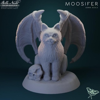 moosifer bella nacht minis Tabletop Characters & Creatures Fantasy Universe demon cat devil pet companion feline 3d print model - Mito3D