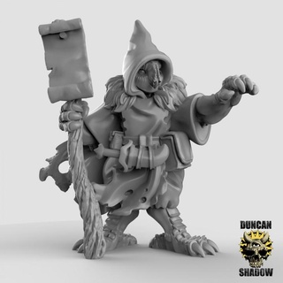 owl folk sorcerer pre supported duncan shadow Tabletop Characters & Creatures Fantasy Universe bird dungeonsanddragons dnd presupported owlfolk burrows 3d print model - Mito3D