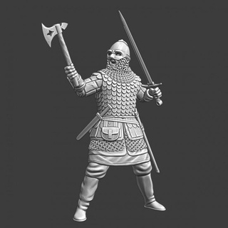 medieval russian knight axe sword northern crusades miniatures  Tabletop Tabletop Characters & Creatures Historical Universe Tabletop Tabletop Characters & Creatures figurine knight medieval model wargaming warrior russian alexander miniature enemy modelling order rus lake teutonic peipus novgorod nevsky 1242  3d print model - Mito3D