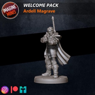 wp Ardell magrave Imagine minis tampo mesa personagens criaturas Sci Fi universo humano caçador masculino rifle warcraft Uau guarda dnd descobridor ttrpg 5e 3d print model - Mito3D