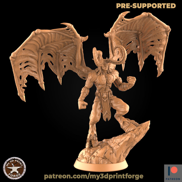 demoniaco demone cacciatore scogliera my3dprintforge tavolo personaggi creature fantasia universo elfo modello miniatura resina warcraft Wow elfi illidan prigione tempesta dnd pre supported supportato traditore 3D print model - Mito3D