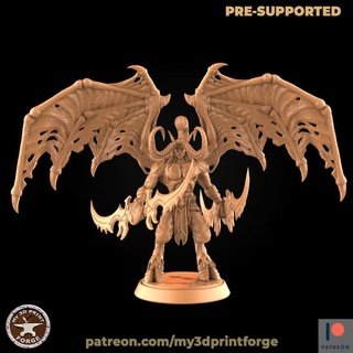 şeytani iblis avcı my3dprintforge masaüstü karakterler yaratıklar fantezi Evren elf model minyatür reçine Warcraft vay elfler Illidan zindan fırtına dnd pre supported destekli hain 3d print model - Mito3D