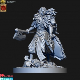 high elves lion guard lord holominiatures Tabletop Characters & Creatures Fantasy Universe axe elf hero wargaming warrior white guardian heroic tabletop prince lions elven dnd 9thage greataxe highelf the9thage highborn highborne the9tage hunsman 3d print model - Mito3D
