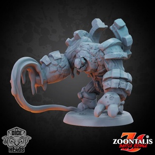 lava golem pre-supported 50mm base dice heads  Tabletop Tabletop Characters & Creatures Fantasy Universe Tabletop Tabletop Characters & Creatures golem d&d dnd lava presupported pre-supported  3d print model - Mito3D