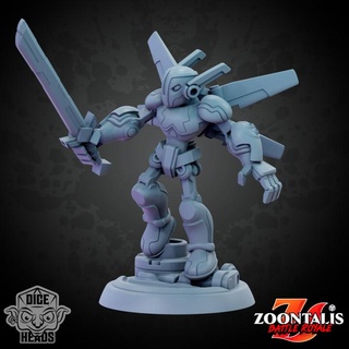 scout mech pre-supported included 24mm base dice heads  Tabletop Tabletop Characters & Creatures Sci-Fi Universe Tabletop Tabletop Vehicles & Machines robot mech presupported  3d print model - Mito3D