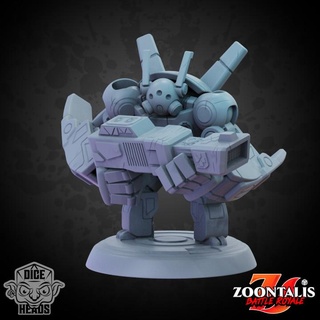 battle mech pre-supported included 24mm base dice heads  Tabletop Tabletop Characters & Creatures Sci-Fi Universe Tabletop Tabletop Vehicles & Machines battle robot mech  3d print model - Mito3D
