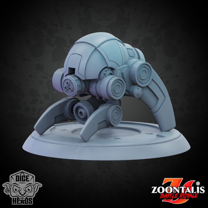 crawler mech pre-supported 24mm base dice heads Tabletop Characters & Creatures Sci-Fi Universe Vehicles Machines robot 3D print model - Mito3D