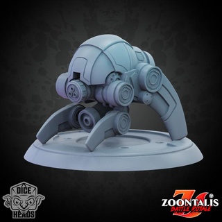 crawler mech pre-supported 24mm base dice heads Tabletop Characters & Creatures Sci-Fi Universe Vehicles Machines robot 3d print model - Mito3D