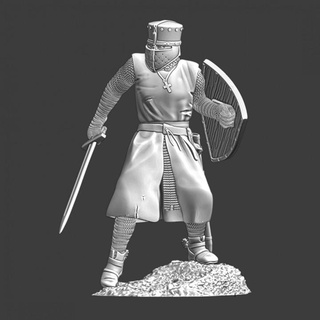 medieval knight defensive poisture northern crusades miniatures Tabletop Characters & Creatures Historical Universe 3d fantasy model printing scale wargaming warrior miniature modelling order templar 28mm baltic crusader teutonic 3d print model - Mito3D