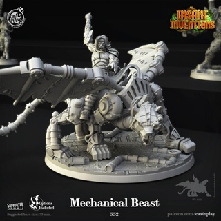 mechanical beast pre-supported cast n play Tabletop Characters & Creatures Fantasy Universe Vehicles Machines fantasy punk robot robotic mech steam rider castnplay 3d print model - Mito3D