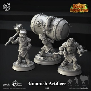 gnomish artificers pre-supported cast n play Tabletop Characters & Creatures Fantasy Universe fantasy punk mech gnome tanks pipes guild artificer eberron supported 3d print model - Mito3D