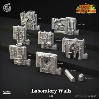 laboratorio paredes pre supported emitir jugar mesa 3D imprimible terreno fantasía acortar juego azar bloquear modular pared modificación sistema cerradura abierta dragonlock reparto 3d print model - Mito3D