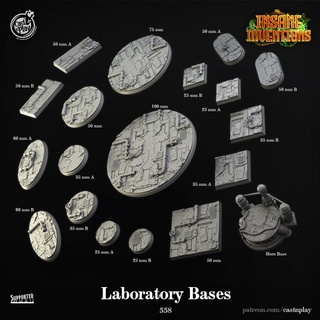 laboratory bases pre-supported cast n play Tabletop accessories hero lab base 50mm 35mm 100mm 32mm 25mm 75mm basing supported 3d print model - Mito3D