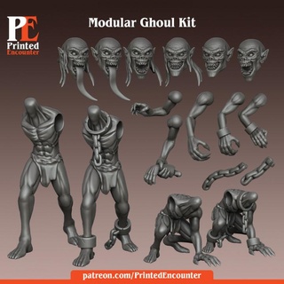 modulare ghoul kit impostato stampato incontrare tavolo personaggi creature fantasia universo creatura mini rpg non morti miniatura demone dnd ttrpg 3d print model - Mito3D