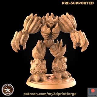 golem jefe mas alto my3dprintforge mesa caracteres criaturas fantasía universo negro gigante modelo Roca templo miniatura Warcraft Guau elemental pionero lava 3d print model - Mito3D