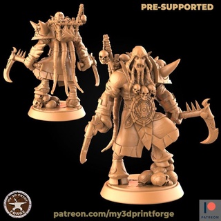 broken draenei skulls my3dprintforge Tabletop Characters & Creatures Fantasy Universe stl fantasy figurine shade skull miniature resin warcraft wow tabletop dungeon dnd shaman pre-supported akama 3d print model - Mito3D