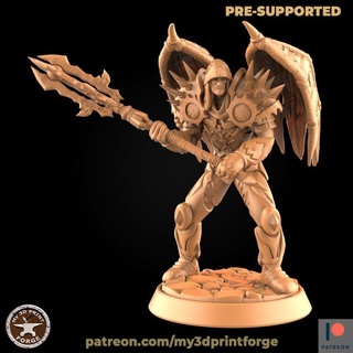 death knight teron attack my3dprintforge Tabletop Characters & Creatures Fantasy Universe demon black boss model printing temple warrior miniature warcraft wow citadel necromancer theron gorefiend 3d print model - Mito3D