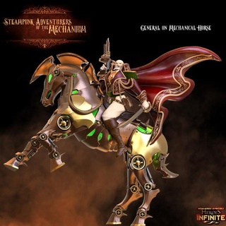 generale meccanico cavallo eroi infinito tavolo personaggi creature fantasia universo epico mini modello rpg Magia steampunk miniatura mago gioco base calligrafia ruolo Fenice macchina guerra prigione d victorianadventures 3d print model - Mito3D