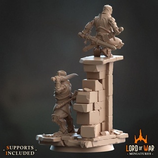 assasin brothers lionheart presupported lord war miniatures Tabletop Characters & Creatures Fantasy Universe dragons dungeons heart hero lion roleplay rpg miniature boardgame brother wargame dnd supported 3d print model - Mito3D