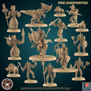 troller v1 paket benzersiz pre supported 12 modeller my3dprintforge masaüstü karakterler yaratıklar fantezi Evren minyatürler trol savaşçı avcı Warcraft vay paketlemek şaman vudu 3d print model - Mito3D