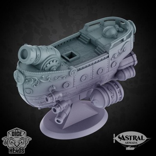 artificer dreadnought astral ship miniature version dice heads Tabletop Characters & Creatures Fantasy Universe Vehicles Machines boat plane spelljammer 3d print model - Mito3D