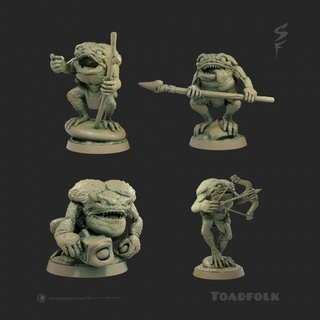 toadfolk - set thesurrealfactory Tabletop Characters & Creatures Fantasy Universe animal funny frog toad 3d print model - Mito3D