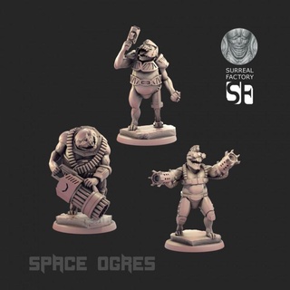 space ogres - set thesurrealfactory Tabletop Characters & Creatures Sci-Fi Universe scifi ogre 3d print model - Mito3D