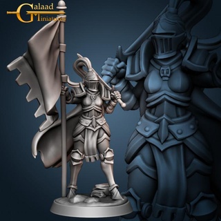 female knight 01 - banner galaad miniatures armor dragon fighter human mini plate roleplay rpg sword warrior woman miniature tabletop wargame dungeon cloak proxy 3d print model - Mito3D