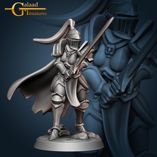 female knight 03 - sword galaad miniatures armor dragon fighter human mini plate roleplay rpg warrior woman tabletop wargame dungeon cloak proxy swordminiature 3d print model - Mito3D
