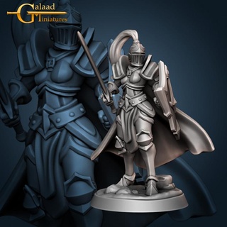 female knight 04 - shield galaad miniatures armor dragon fighter human mini plate roleplay rpg sword warrior woman banner miniature tabletop wargame dungeon cloak proxy 3d print model - Mito3D