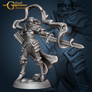 female knight 06 - mage galaad miniatures armor dragon fighter human mini plate roleplay rpg sword warrior woman magic tabletop wargame dungeon spell cloak proxy tabard 3d print model - Mito3D