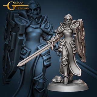 female knight 08 - shield galaad miniatures armor dragon fighter human mini plate roleplay rpg sword warrior woman tabletop wargame dungeon proxy tabard 3d print model - Mito3D