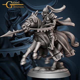 female knight mounted 02 galaad miniatures armor dragon fighter human mini plate roleplay rpg shield sword warrior woman horse tabletop wargame dungeon proxy 3d print model - Mito3D