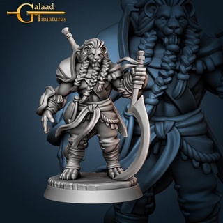 leonin bodyguard 01 galaad miniatures Tabletop Characters & Creatures Fantasy Universe dragon fighter guard lion mini roleplay rpg sword miniature male tabletop wargame dungeon lionfolk 3d print model - Mito3D