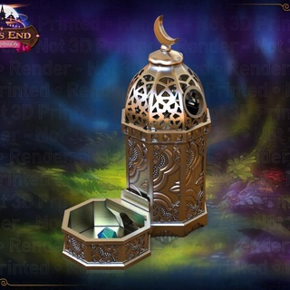 lantern darkness dice tower - support free fatesend Tabletop accessories Characters & Creatures Fantasy Universe prop rpg support-free supportless tabletop no-supports ttrpg dice-tower furhaven gaming-accessory 3d print model - Mito3D