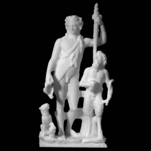dionysos pan pantera scan cat copa dios griego hombre mitología romano escultura 3d print model - Mito3D