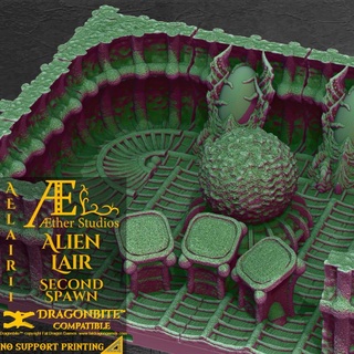 aelair11 laichen Äther Studios Tischplatte 3D druckbar Terrain Sci Fi Außerirdischer Weltraum Alienlair Alienterrain Sekundenbrut 3d print model - Mito3D