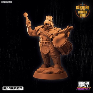 corsairs ember void - hippokin bard broken anvil miniatures Tabletop Characters & Creatures Fantasy Universe space hippo tabletop musician dnd tabletopgames spelljammer giff ttrpg dnd5e 3d print model - Mito3D