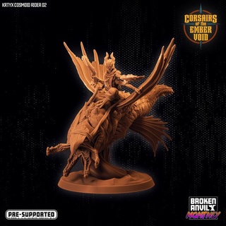 corsairs ember void - krtyx cosmoid rider 02 broken anvil miniatures Tabletop Characters & Creatures Fantasy Universe bug insect space tabletop dnd tabletopgames spelljammer ttrpg thri-kreen dnd5e 3d print model - Mito3D