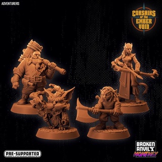 corsairs ember void - adventurers pack broken anvil miniatures Tabletop Characters & Creatures Fantasy Universe space tabletop dnd tabletopgames spelljammer ttrpg dnd5e 3d print model - Mito3D