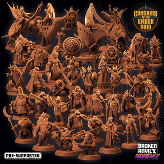corsairs ember void - complete pack broken anvil miniatures Tabletop Characters & Creatures Fantasy Universe Vehicles Machines space terrain tabletop dnd tabletopgames spelljammer giff ttrpg illithid thri-kreen dnd5e 3d print model - Mito3D