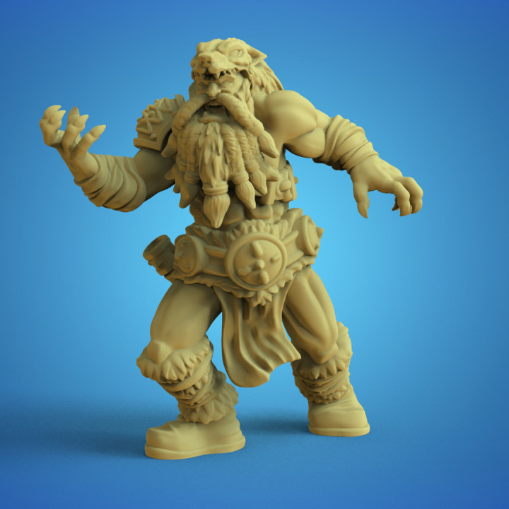 ulfwener 2 calaverd3d masaüstü karakterler yaratıklar fantezi Evren Norse Bloodbowl Futbol kurt adam 3D print model - Mito3D