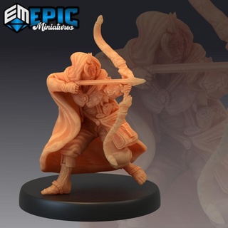 halfling rogue bow & arrow mysterious half gnome little bandit epic-miniatures fantasy female medieval monster rpg warhammer sla enemy tabletop dungeon dnd pathfinder npc pre-supported supported pre 3d print model - Mito3D