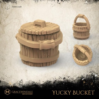 yucky bucket gracewindale mini scenery Tabletop 3D Printable Terrain Fantasy prop terrain props miniature tabletop diorama poop d&d 28mm dnd 32mm 3d print model - Mito3D