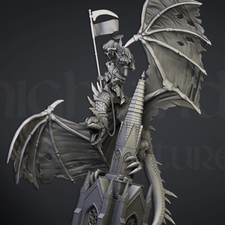 ezekiel lord necromancer flying monster - highlands miniatures Tabletop Characters & Creatures Fantasy Universe dragon ghost hero undead vampire wizard death mage dead wraith serpent ghosts vampires wraiths 3d print model - Mito3D