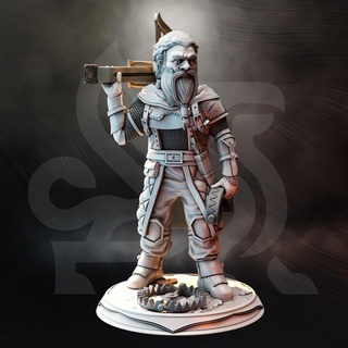 half-dwarf hunter - vraglin okrod dm stash fantasy race character dwarf ranger crossbow dnd halfling mixed npc trapper 3d print model - Mito3D