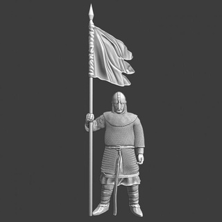 medieval guard banner northern crusades miniatures Tabletop Characters & Creatures Historical Universe knight model wargaming warrior flag warfare tabletop infantry 28mm crusader spearman citymilitia 3d print model - Mito3D