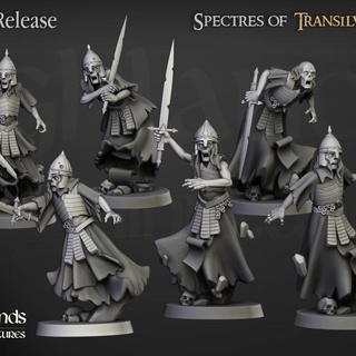 wraith unit - highlands miniatures Tabletop Characters & Creatures Fantasy Universe ghost tomb undead vampire death dead phantom crypt rusty spectre vampires wraiths spectral spectres 3d print model - Mito3D